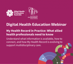Digital Health Webinar - My Health Record in Practice: What allied health professionals need to know